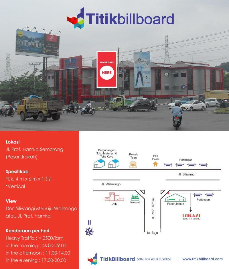 Lokasi Billboard Semarang Jl. Prof. Hamka (Pasar Jrakah)