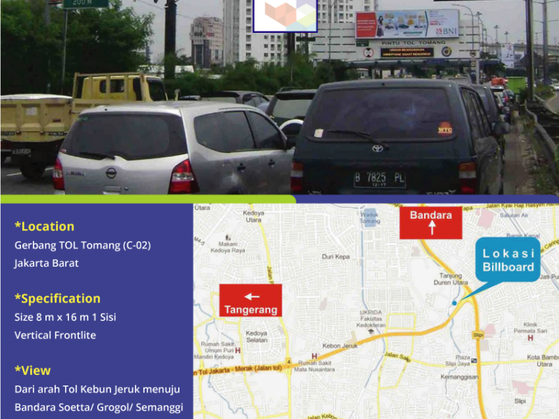 Lokasi Billboard Tol Tomang Jakarta Barat