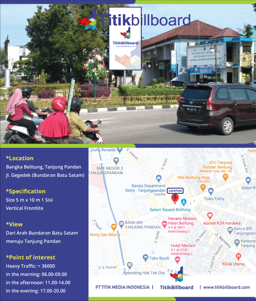 Lokasi Billboard Bangka Belitung