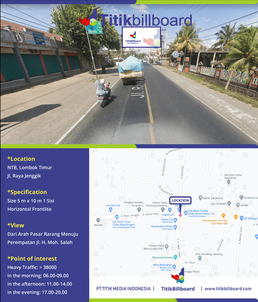 Lokasi Billboard Lombok Timur