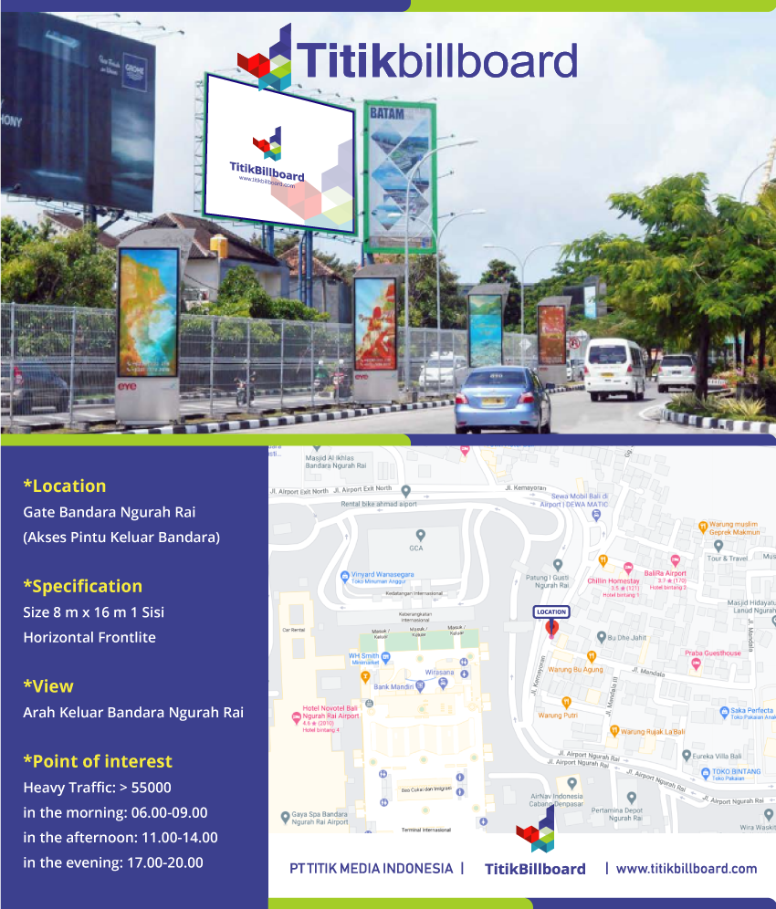 Lokasi Billboard Bandara Bali (Akses Pintu Keluar Bandara)