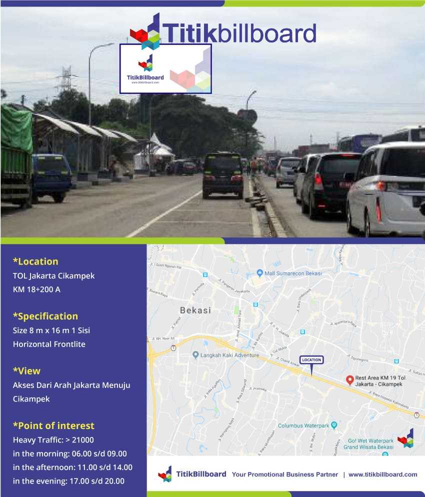 Lokasi Billboard Cikampek Jl. Tol Jakarta-Cikampek Km.18 +200