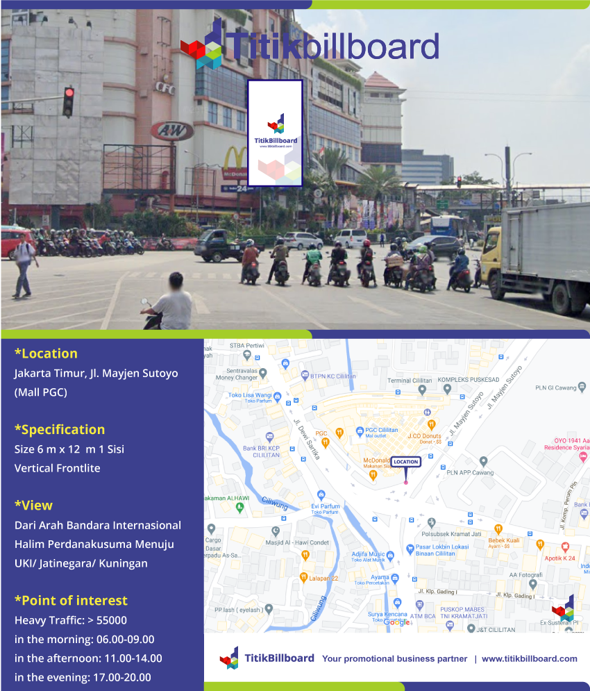 Lokasi Billboard Cililitan Jakarta Timur
