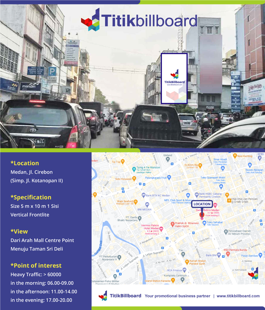 Lokasi Billboard Medan di Simpang Jl. Kotanopan II