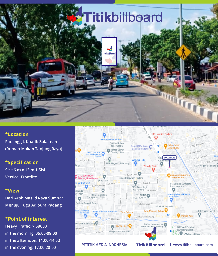 Lokasi Billboard Padang di Jl. Khatib Sulaiman