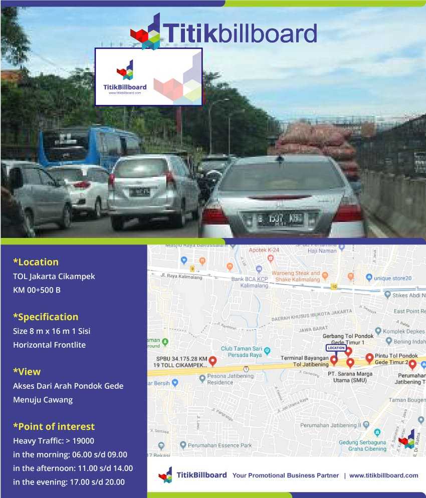 Sewa Billboard Cikampek Jl. Tol Jakarta-Cikampek Km.00 +500