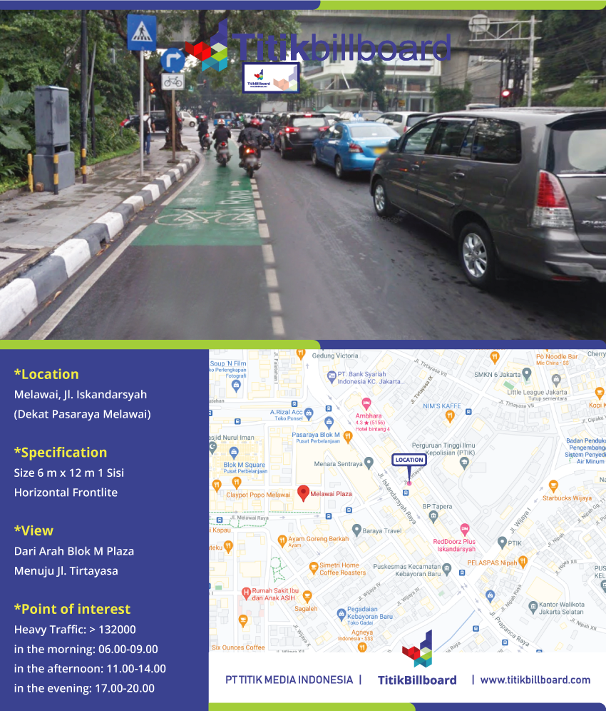 Lokasi Billboard Melawai Jl. Iskandarsyah di Dekat Pasaraya Melawai