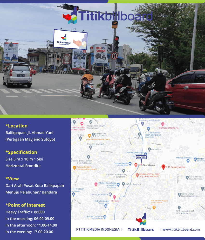 Lokasi Billboard Balikpapan Jl. Ahmad Yani