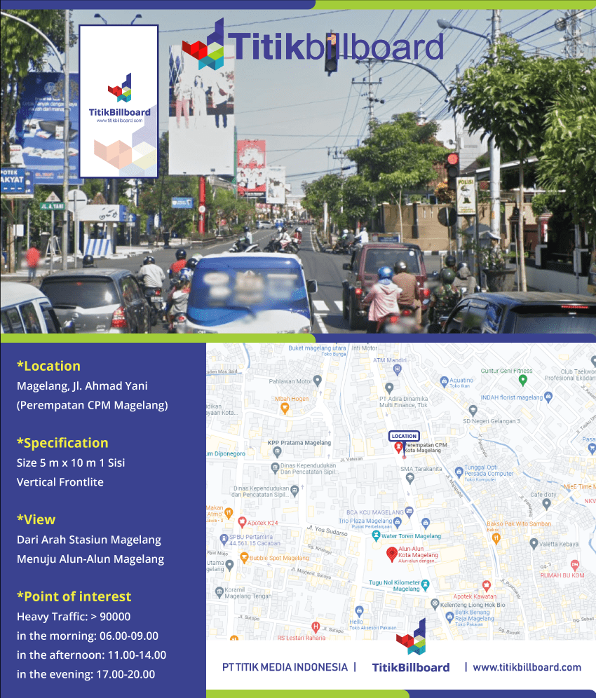 Lokasi Billboard CPM Magelang Jl. Ahmad Yani