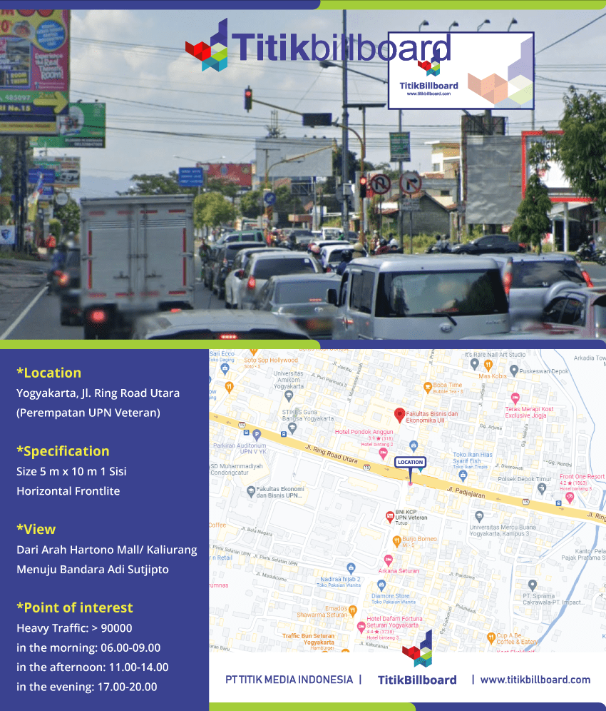 Lokasi Billboard UPN Yogyakarta Jl. Ring Road Utara